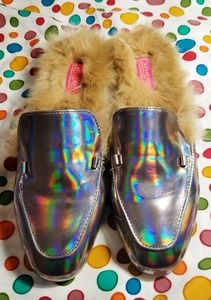 Catherine Malandrino Copper Fur Lined Loafers